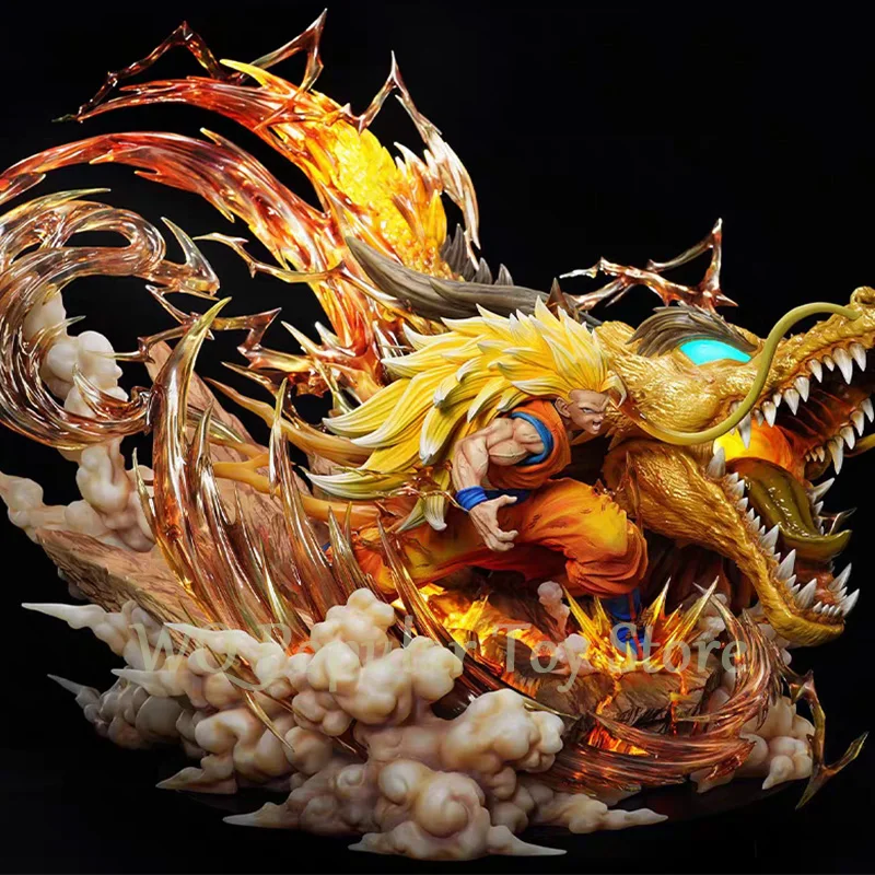 Figuras de Dragon Ball de 22cm, Goku, puño de dragón, Super Saiyan3, figura de Anime de PVC, colección de estatuas, modelo de decoración de habitación, juguetes, regalos