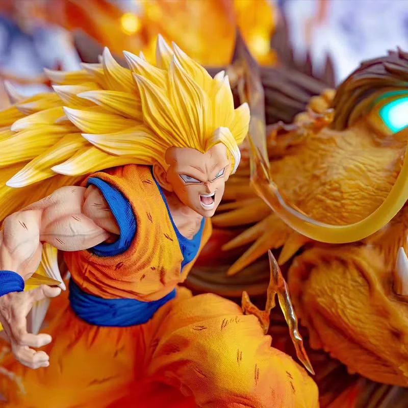 Figuras de Dragon Ball de 22cm, Goku, puño de dragón, Super Saiyan3, figura de Anime de PVC, colección de estatuas, modelo de decoración de habitación, juguetes, regalos - Imagen 4