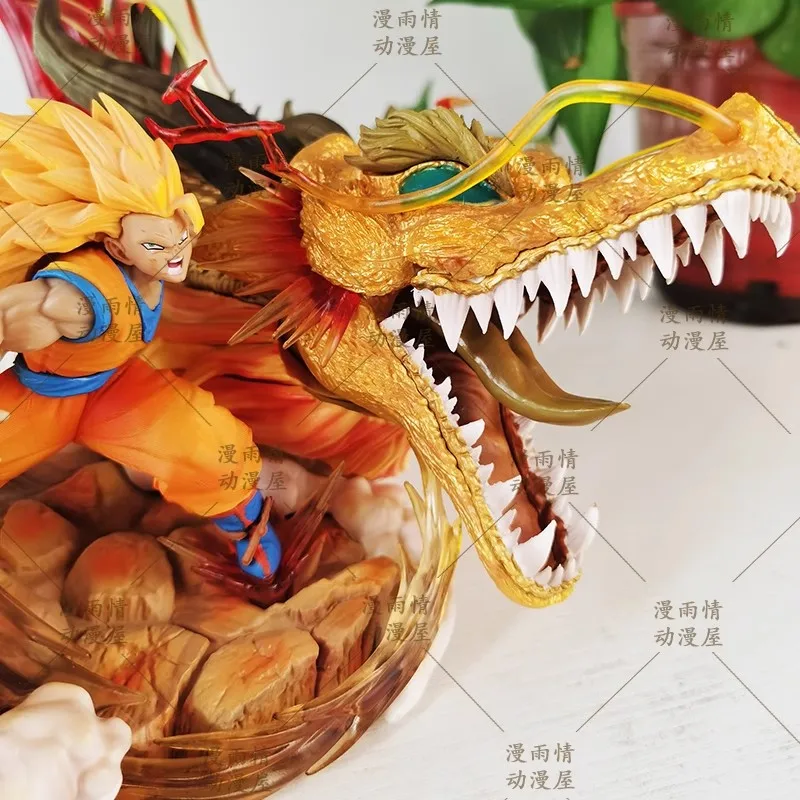 Figuras de Dragon Ball de 22cm, Goku, puño de dragón, Super Saiyan3, figura de Anime de PVC, colección de estatuas, modelo de decoración de habitación, juguetes, regalos - Imagen 6
